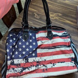 Montana West Black and Gray Striped Bag Great condition